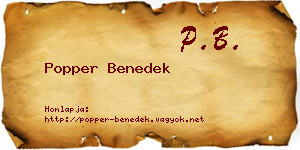 Popper Benedek névjegykártya